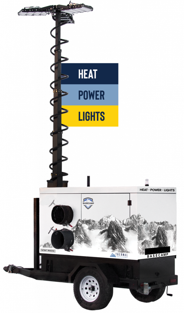 3-in1 heat light tower and generator