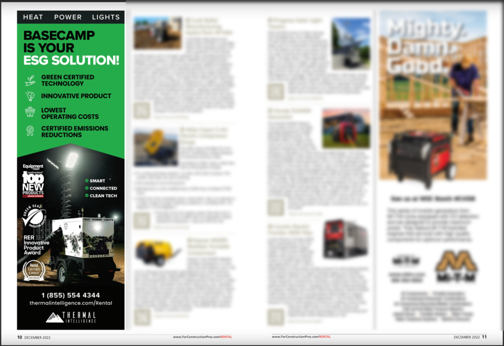 Basecamp ad featured on rental magazine